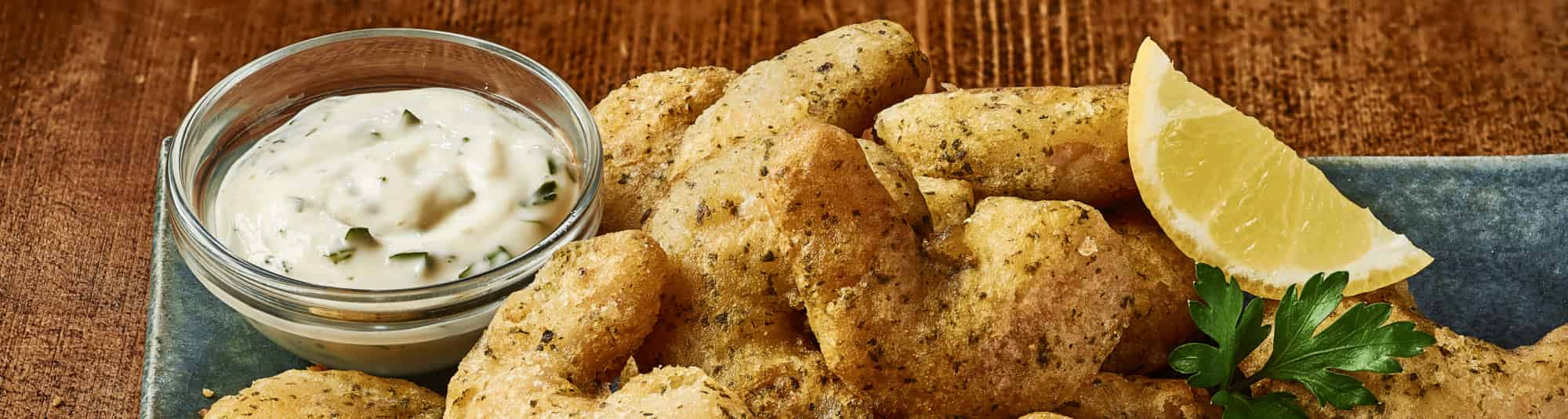 Arroz con langostinos rebozados