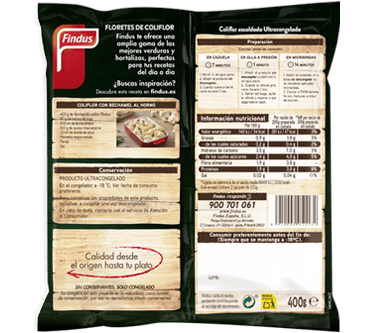 Coliflor congelado Findus