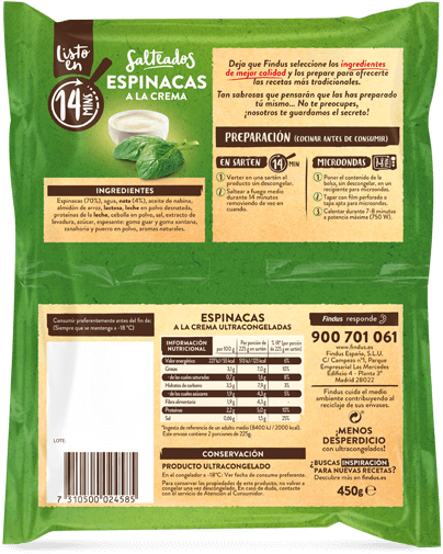 Espinacas a la crema Findus