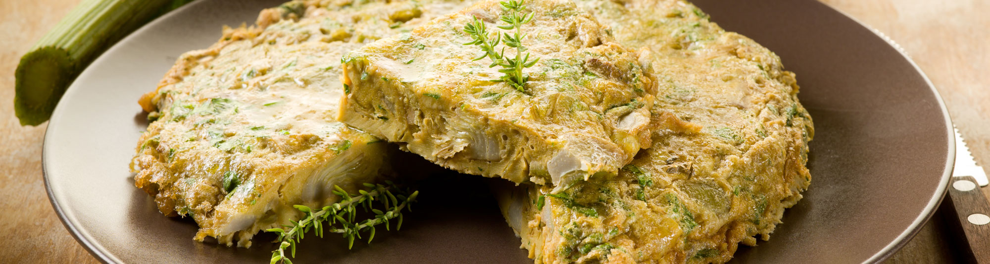 Tortilla de Alcachofas y Cebolla