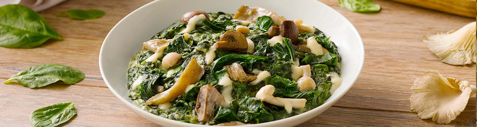 Espinacas con Queso y Setas
