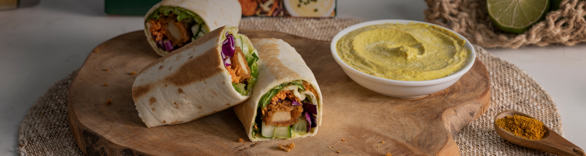 &nbsp;Wraps vegetales con salsa de curry