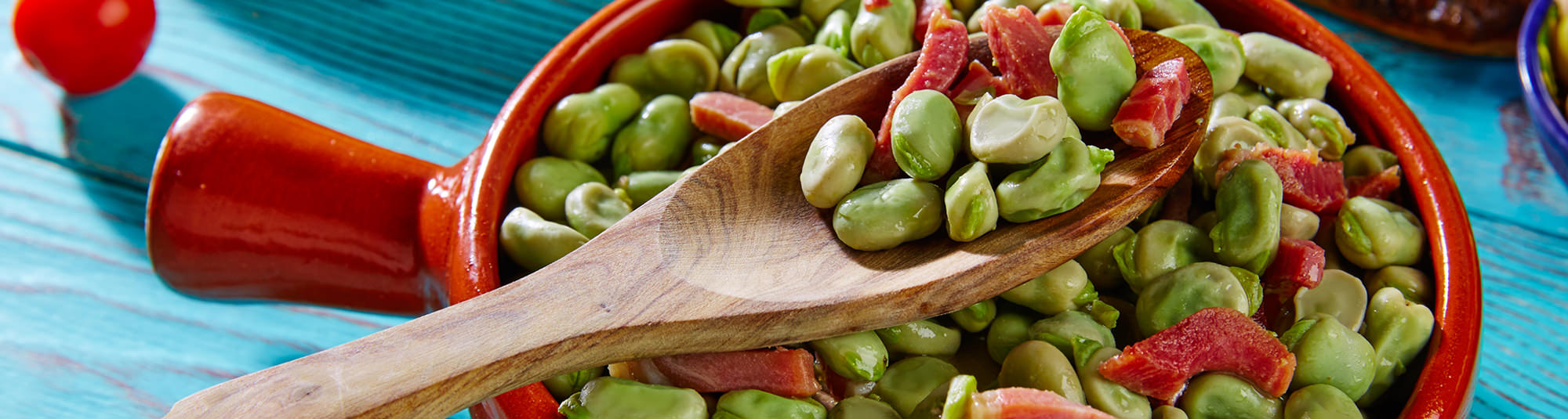 Receta de ensalada de habitas baby con jamón