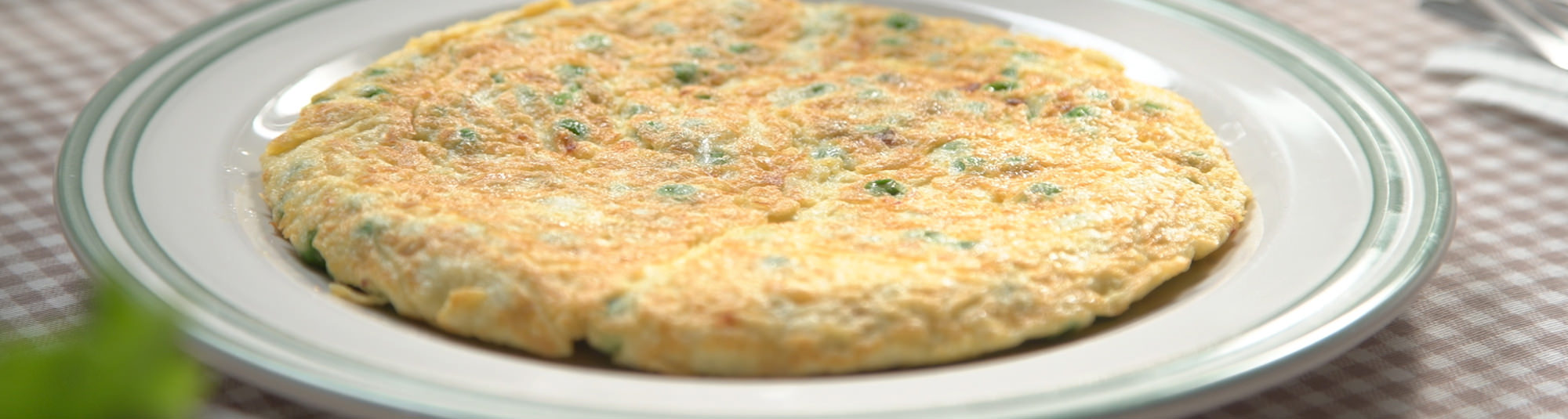 Receta de tortilla de guisantes congelados