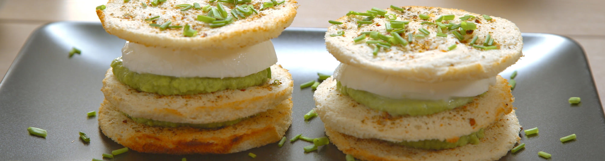 Receta de timbal de obleas con guisantes y mozzarella